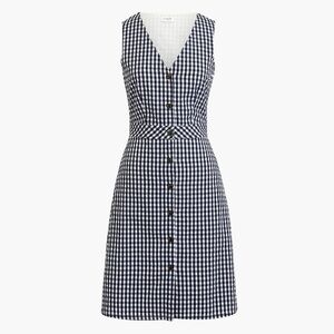 J Crew cotton blue-and-white checked dress, size 8